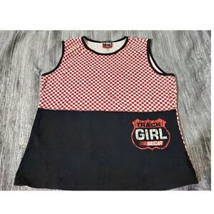 Nascar Women's Track Girl Checkered‎ Race Tank Top Sport Size 14/16
